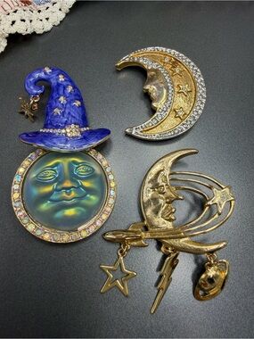 👍30%off Celestial Brooches Mr Moon #209UB